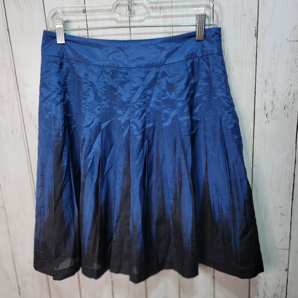 The Limited Women's Blue Black Ombre Pleated Skirt Size XS Lined Side Zip.